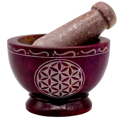 Mortar And Pestle Hand Carved Stone