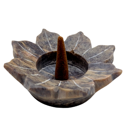 Lotus Natural Soapstone Incense Burner