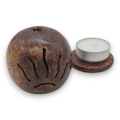 Round Soapstone Cone Burner Tea Light Candle Holder