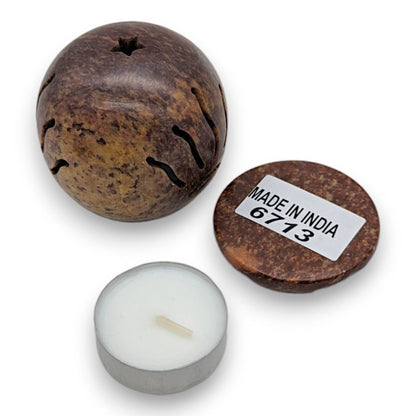 Round Soapstone Cone Burner Tea Light Candle Holder