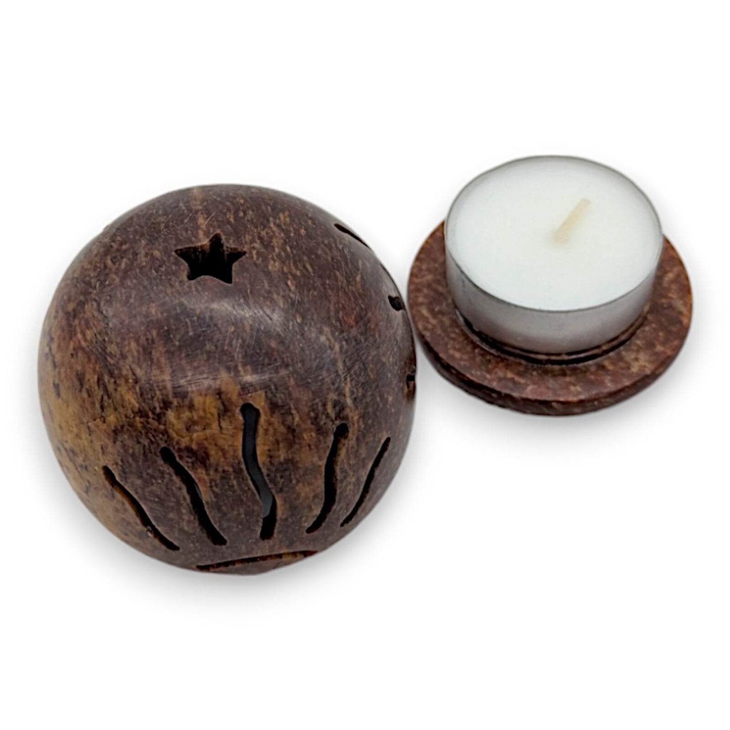 Round Soapstone Cone Burner Tea Light Candle Holder