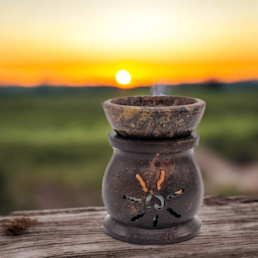 spiral soapstone aroma lamp