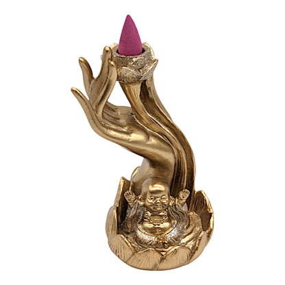 Maitreya Gold Back flow Incense Burner 