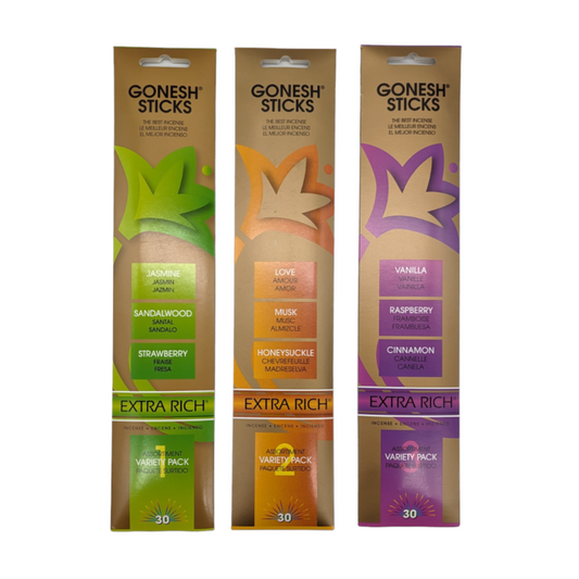 gonesh extra rich collection variety incense sticks