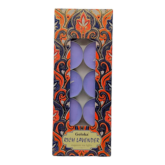 goloka rich lavender tea light candles