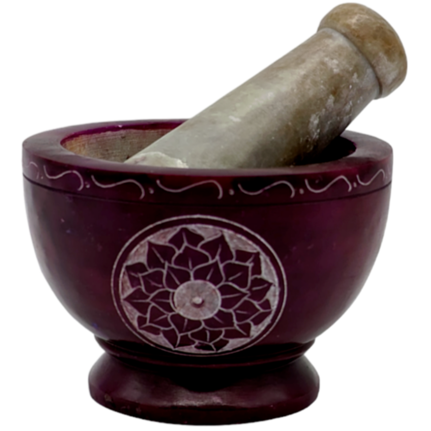 hand carved mortar and pestle