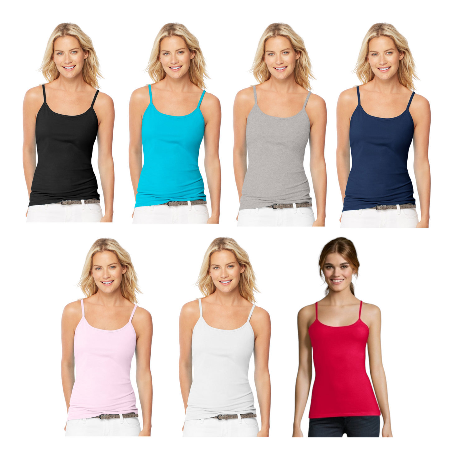 Hanes Women's Stretch Cotton Cami With Shelf Bra