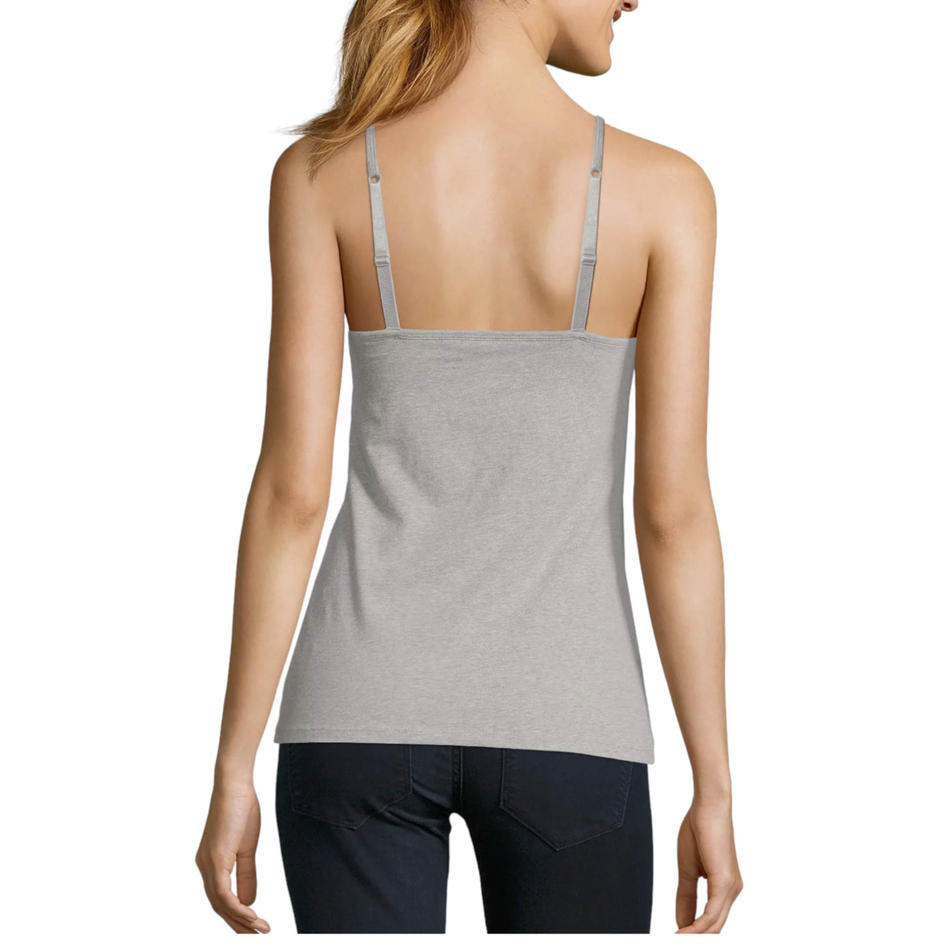 Hanes Women's Stretch Cotton Cami With Shelf Bra back view