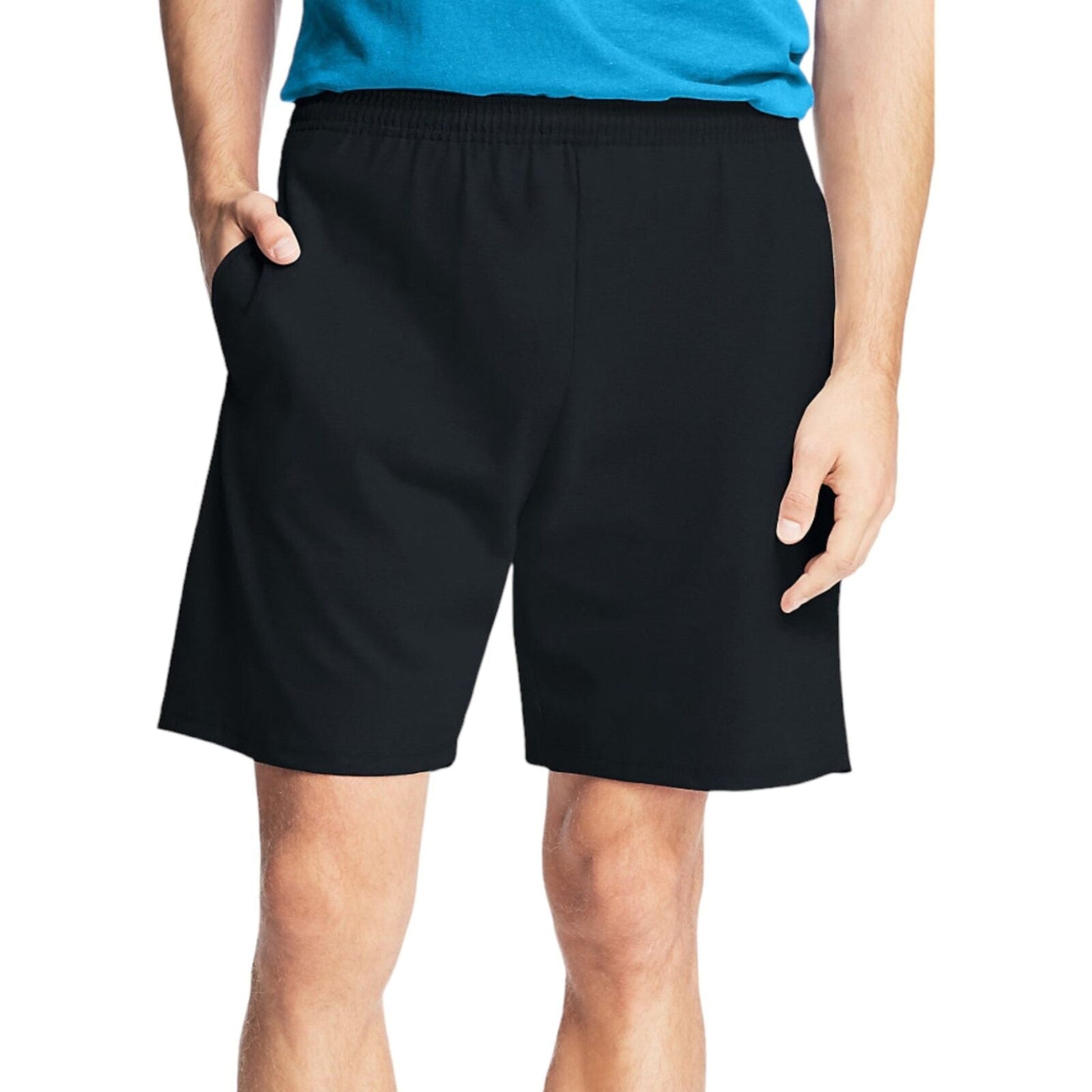 Hanes Essentials Men's Cotton Shorts With Pockets Black