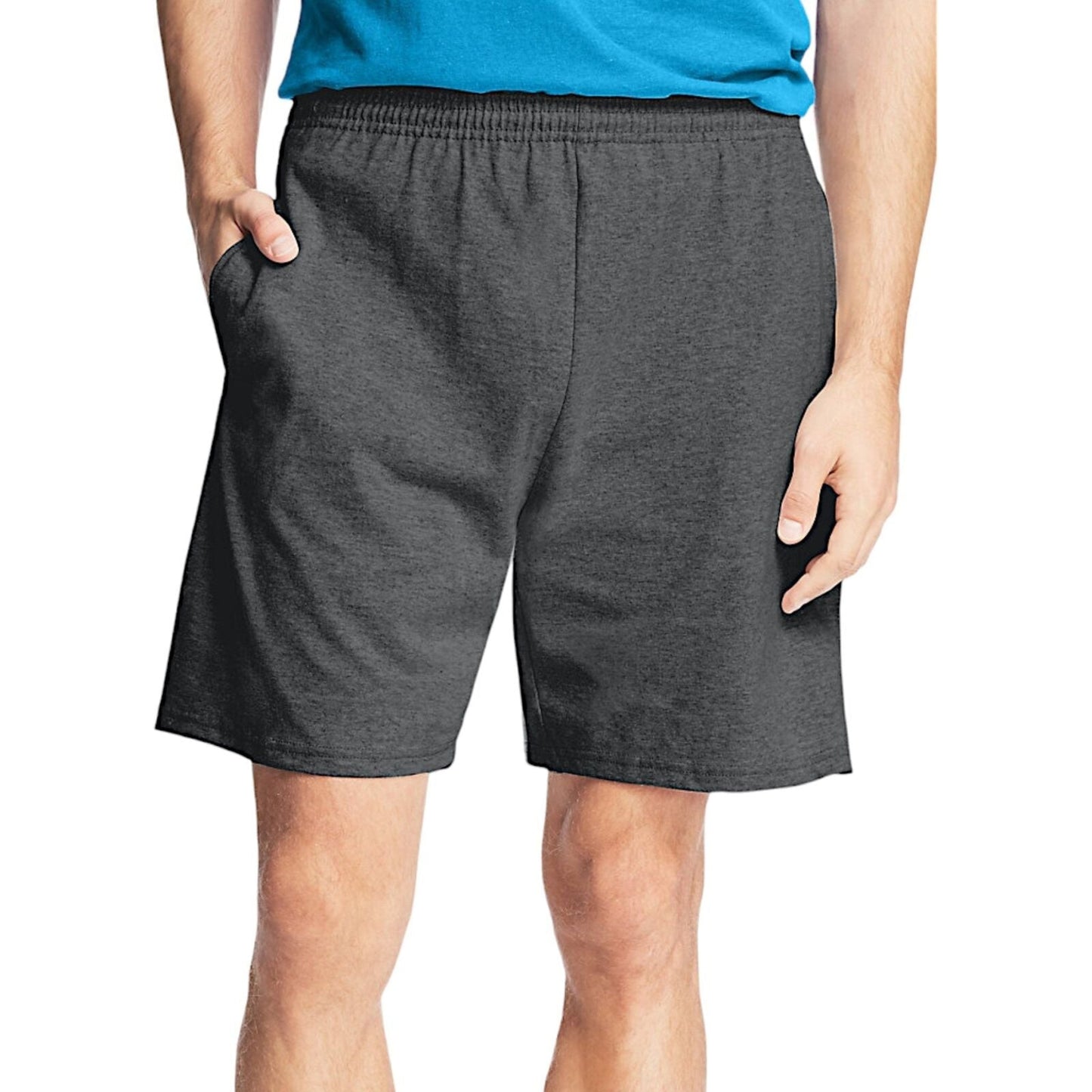 Hanes Essentials Men's Cotton Shorts With Pockets Charcoal