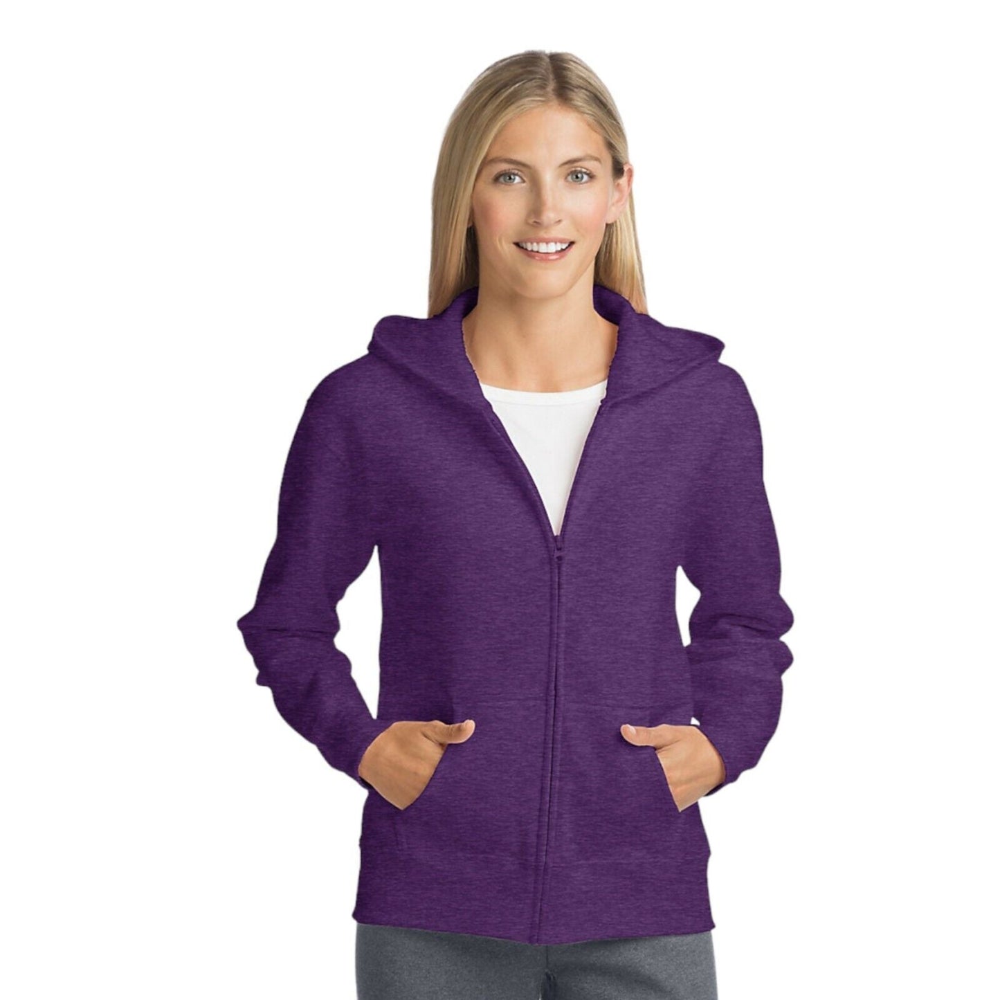 Hanes Women's Zip Up Hoodie Violet