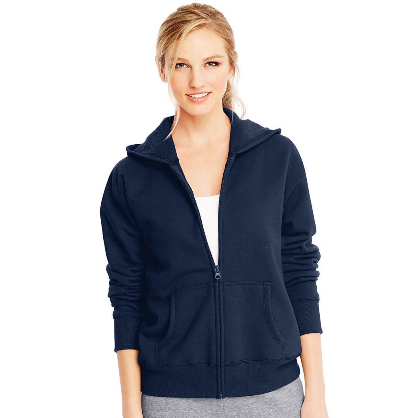 Hanes Women's Zip Up Hoodie Navy Blue