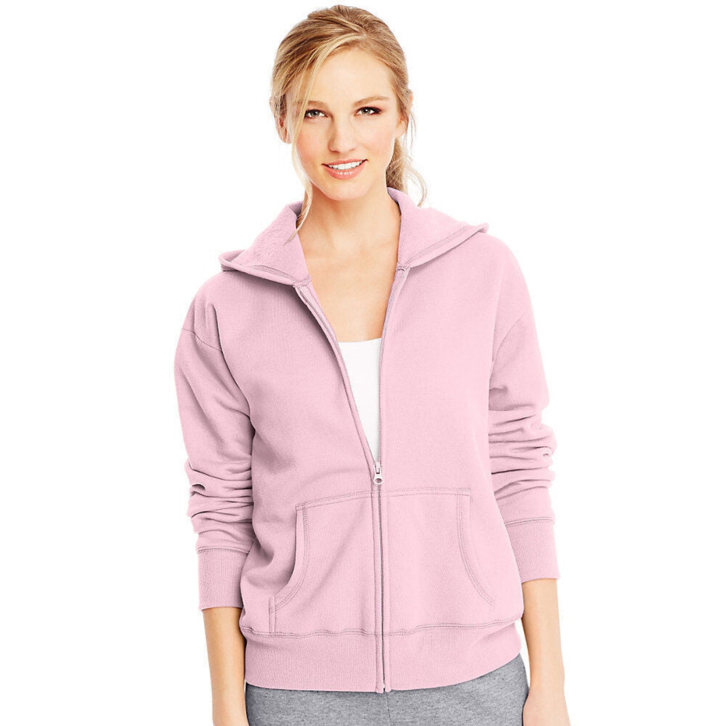 Hanes Women's Zip Up Hoodie Pink