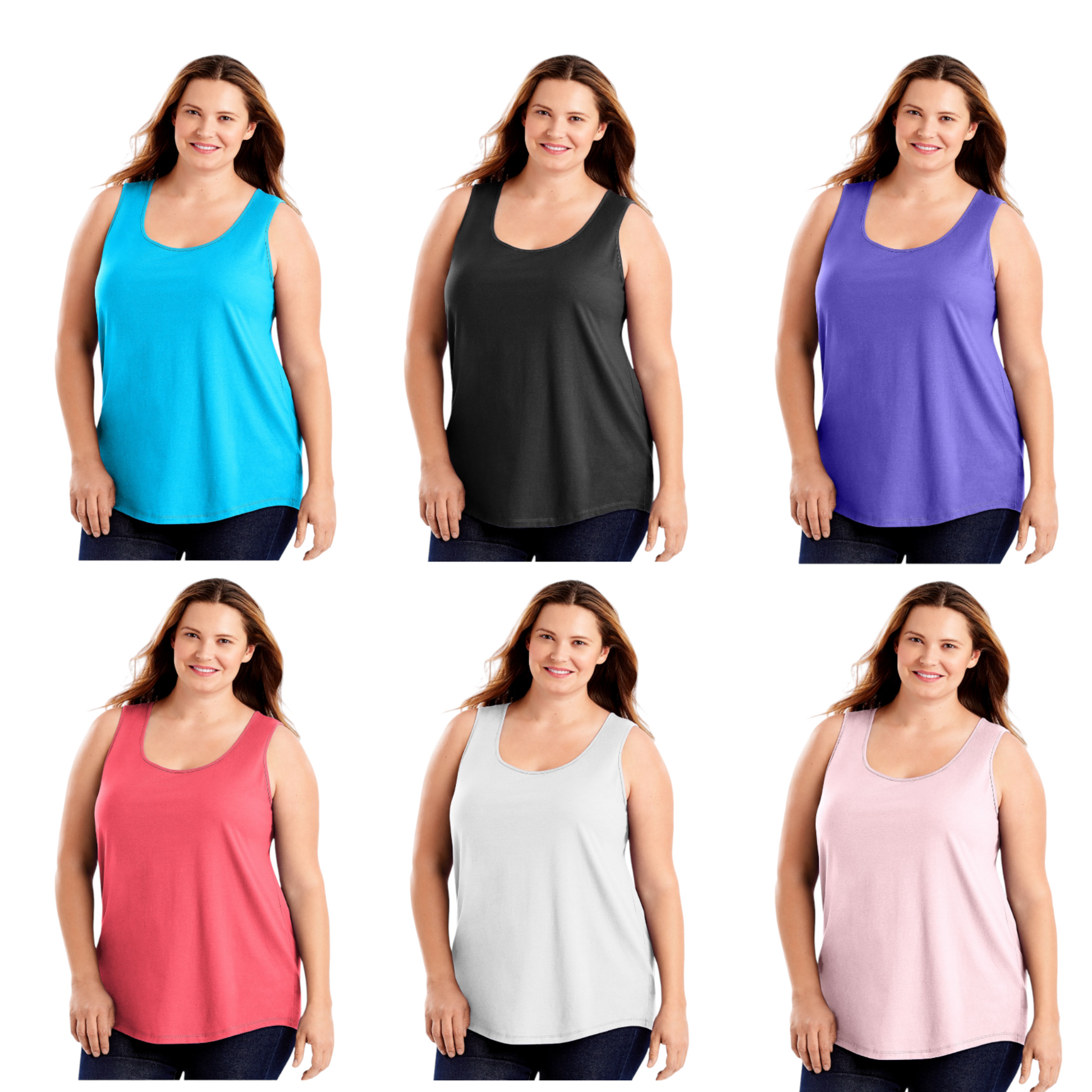 Just My Size Women’s Cotton Jersey Tank Top Shirttail Hem