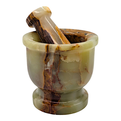 Polished Onyx Mortar and Pestle