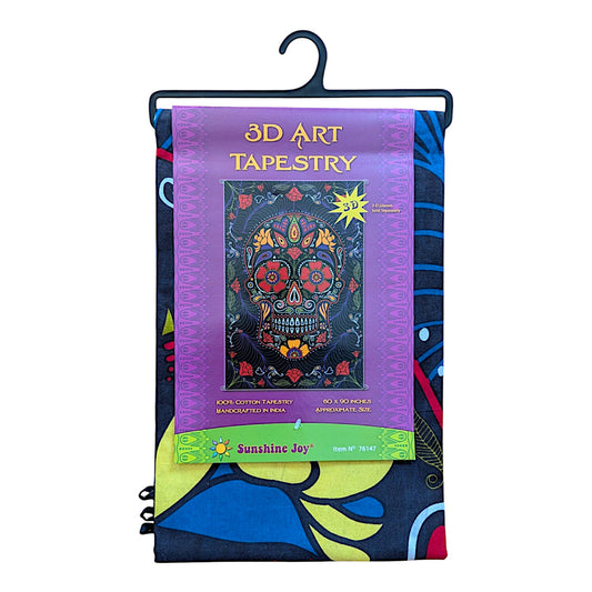 3D Tapestry Sugar Skull Hanger Packaged Tapestries