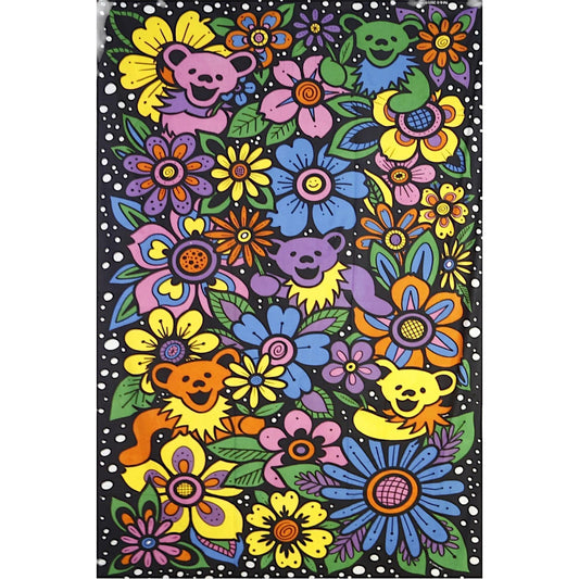 3d tapestry grateful dead flower bears