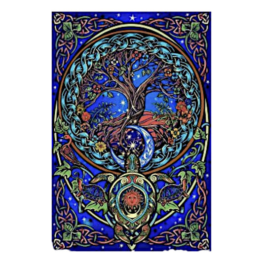 3D Tree of Life Tortoise Tapestry