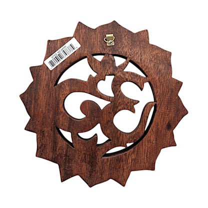 Om Wooden Wall Plaque - Peaceful Lotus Design for Serenity