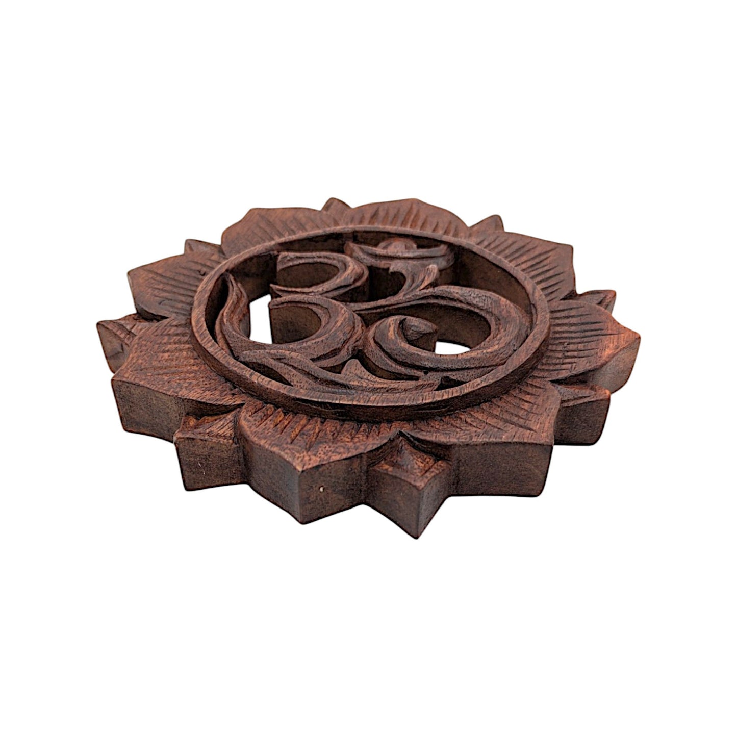 Om Wooden Wall Plaque - Peaceful Lotus Design for Serenity