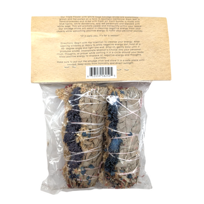 triple flower california white sage smudge sticks