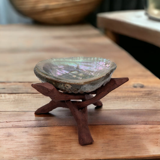 Abalone Shell Tripod Stand smudge stick Holder