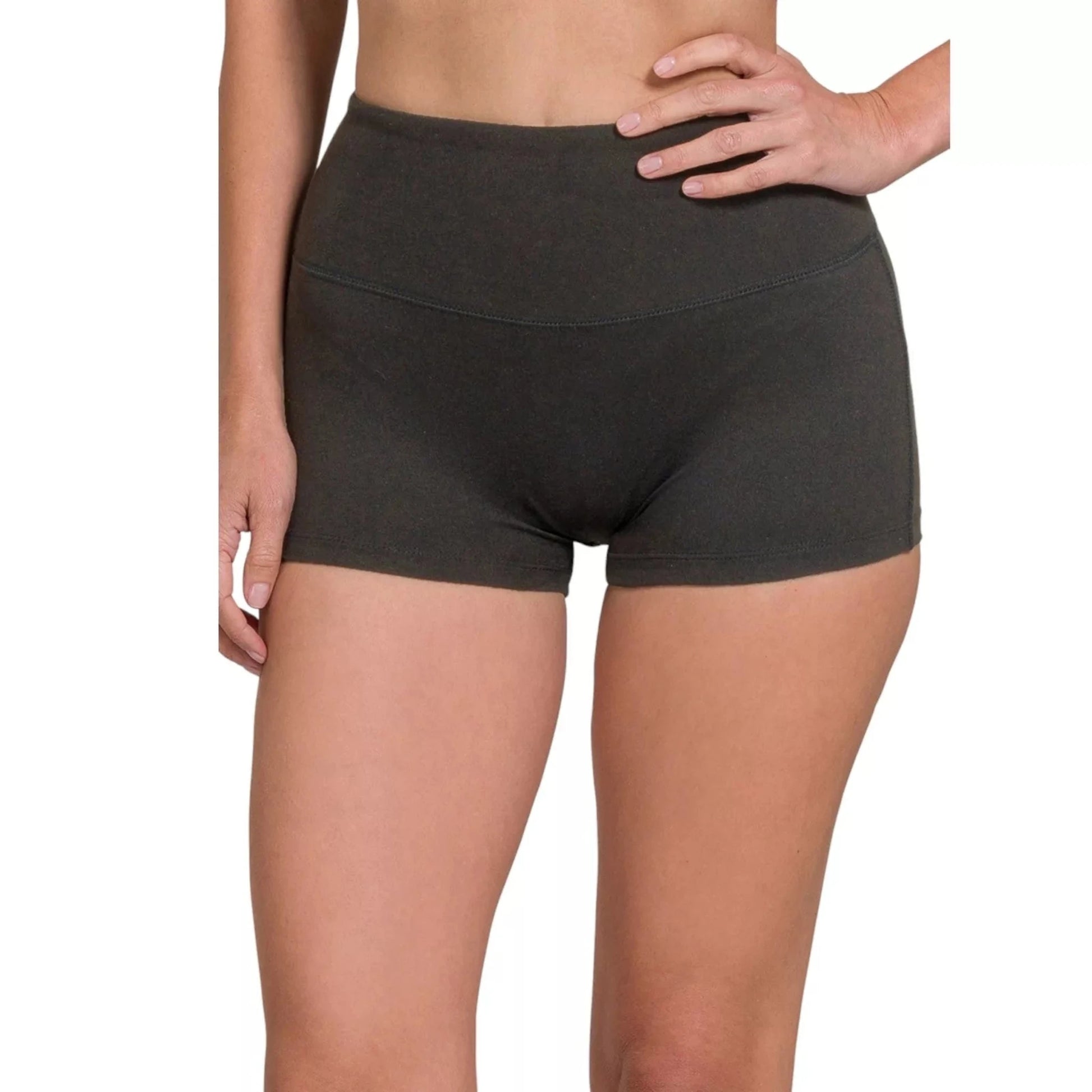 Zenana Wide Waistband Microfiber Biker Shorts 